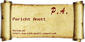 Pericht Anett névjegykártya